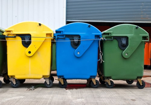 Professional team conducting office clearance in a West London office